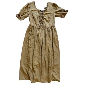 Scarlet Darkness Olive Green Victorian Lace Down Dress size Large